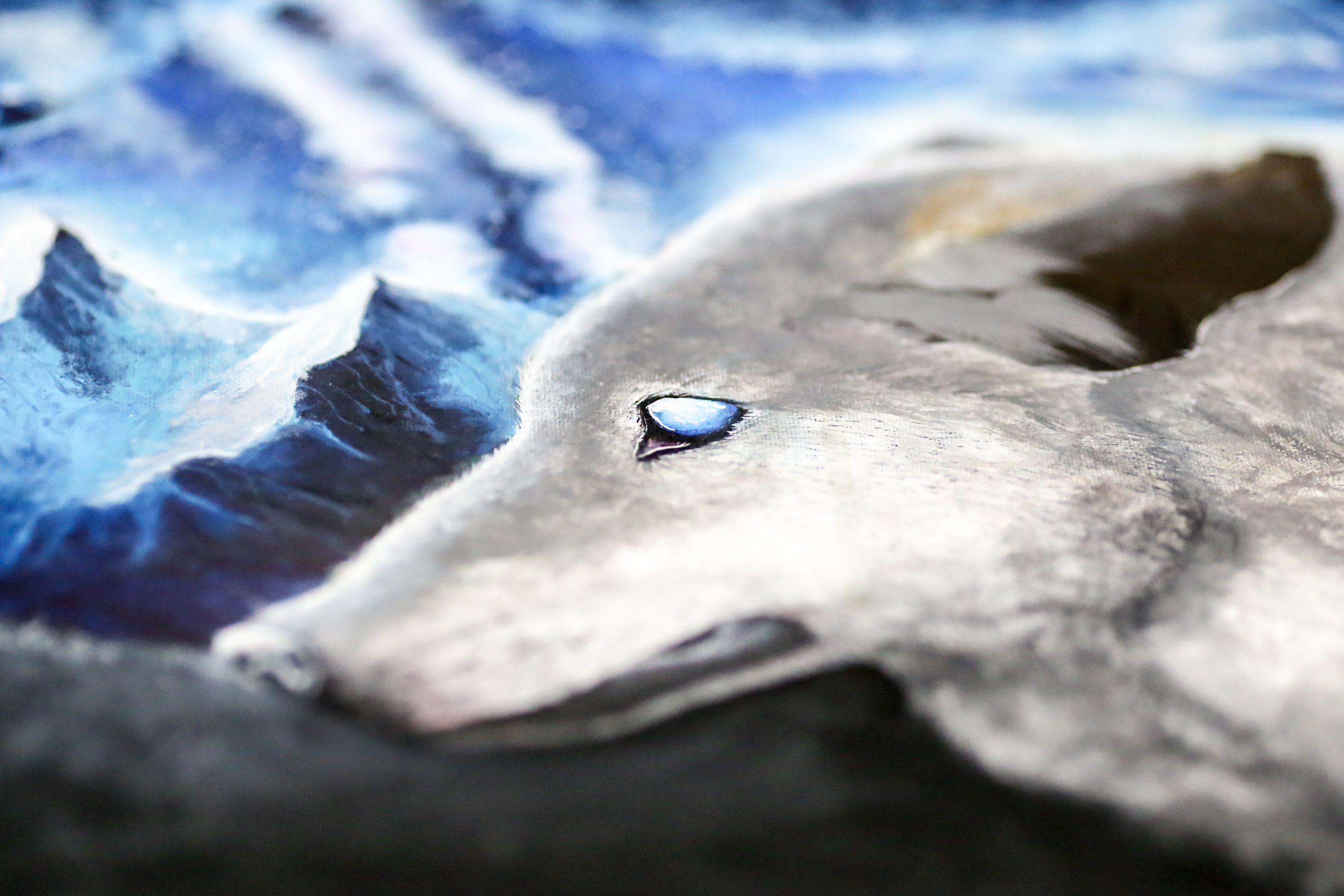 自閉症のアーティスト吉崎莉菜ちゃん（RINA）が描く狼の絵