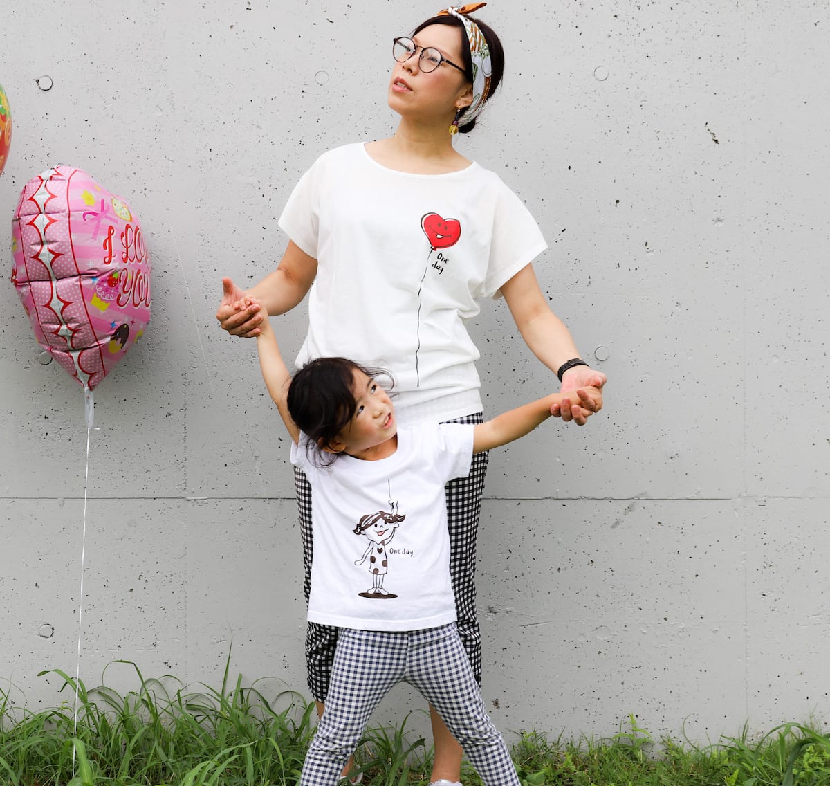 ママとキッズで縦につながるTシャツ